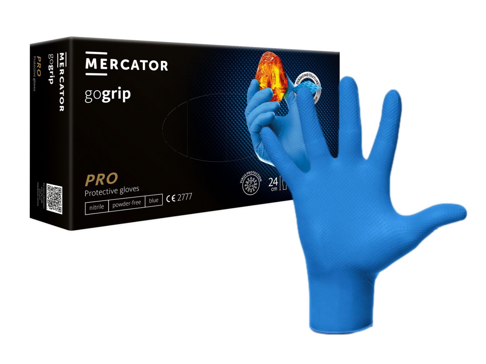 Rękawice GoGrip Blue XL Mercator Bezpudrowe A50